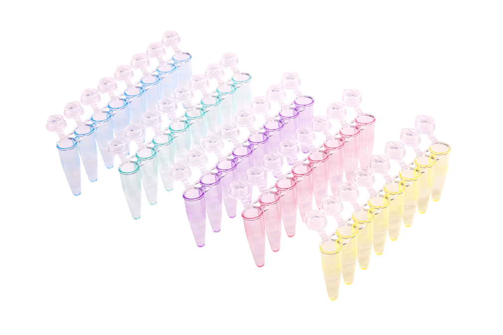 8Strip PCR Tubes with Individual Attached Caps, 0.2 ml (mixed) STARLAB