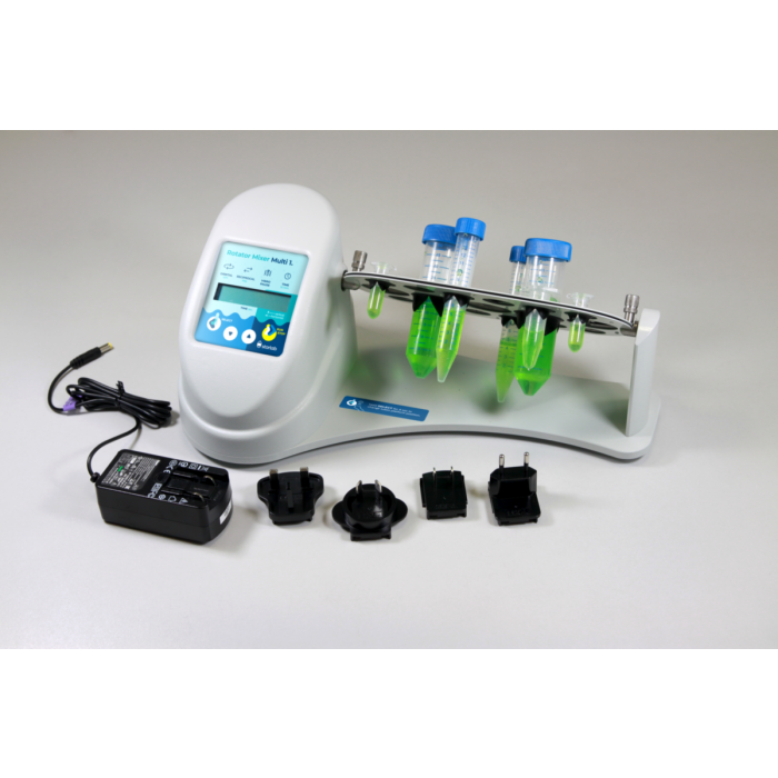 Labor-Rotationsmischer – Scheibenmischer 20-80 U/min, Verstellbarer Winkel 40°-80°, Für 50ml & 15ml Röhrchen, 20W, 230V