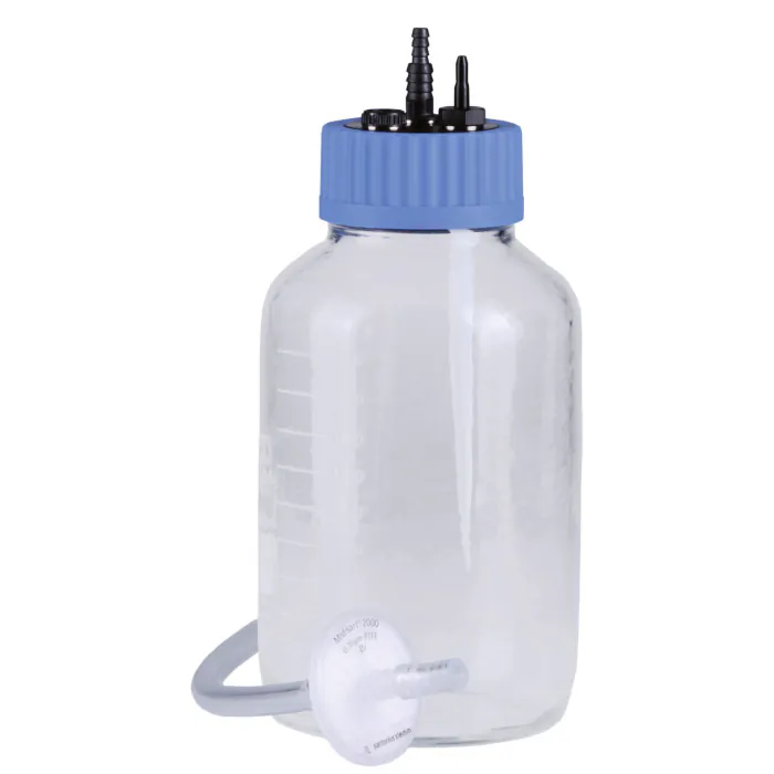 2-l-Glasflasche mit Filter & Einleitrohr