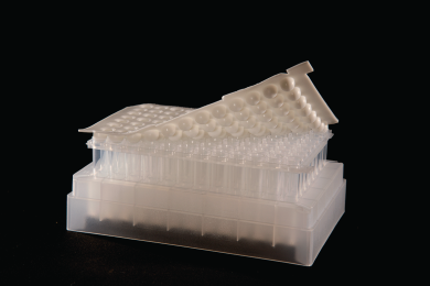 Image – Alpha-Numeric Coded Tubes in Rack - Piercable cap mat