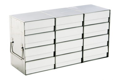 Image – Rack per congelatori verticali per box di stoccaggio 130 x 130 mm - 12-Place SS Rack