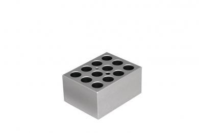 Image – Blocchi metallici per termoblocchi con blocco singolo e doppio - Per 12 provette per centrifuga da 15 ml