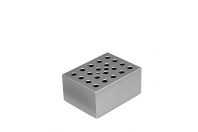 Image – Blocchi metallici per termoblocchi con blocco singolo e doppio - Per 20 provette per PCR o per centrifuga da 0,5 ml