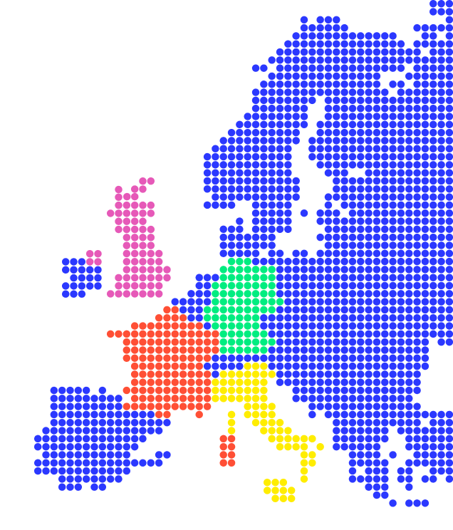 stylized map op europe